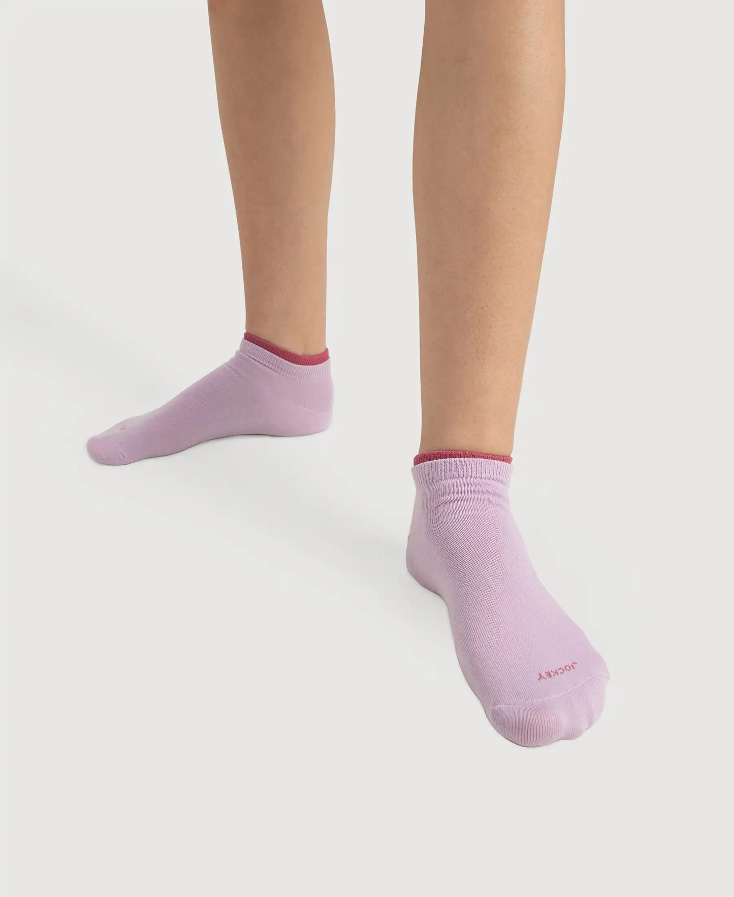 Compact Cotton Stretch Solid Low Show Socks with Stay Fresh Treatment - Orchid Bloom & Rose Win (Pack of 2)