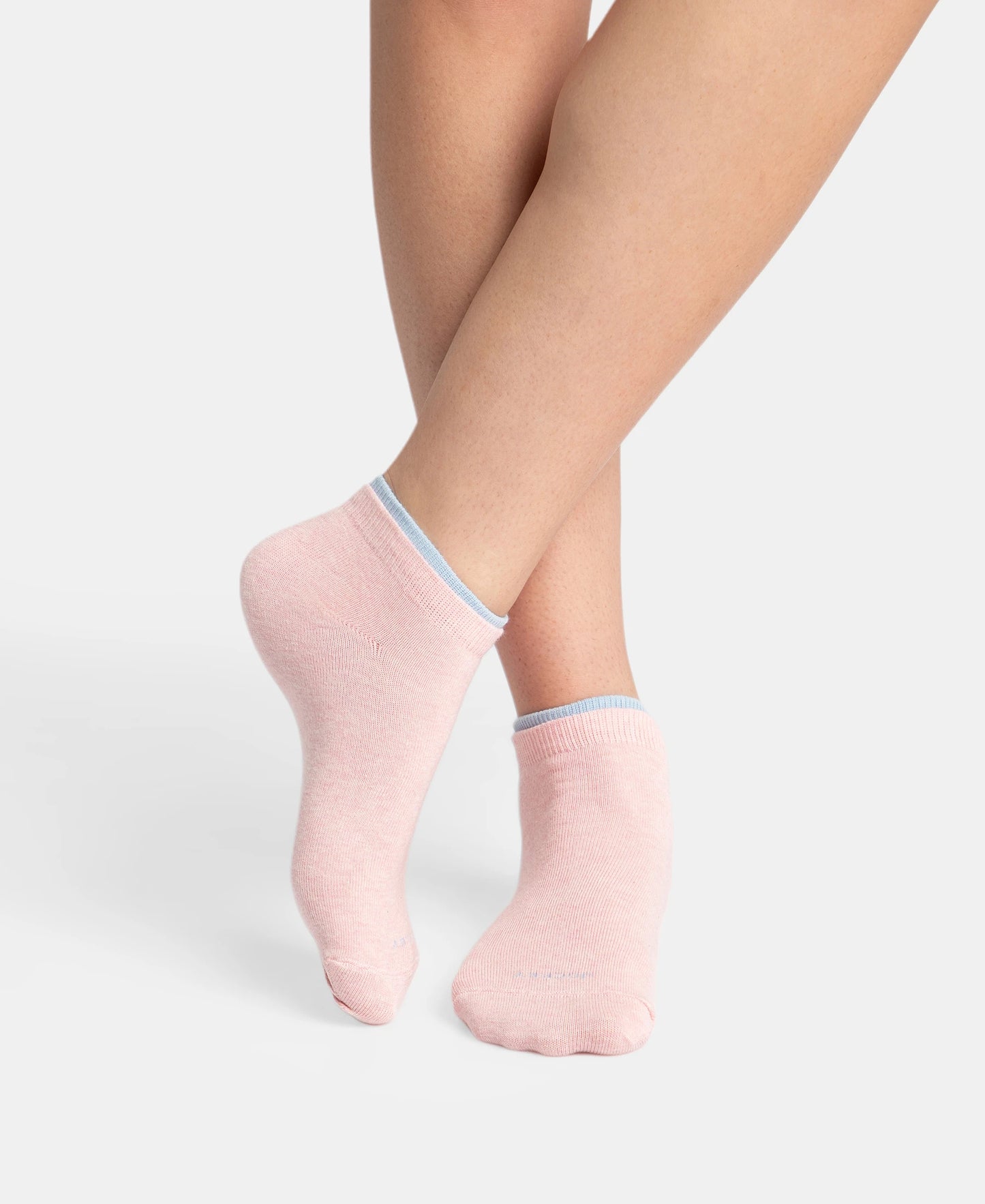 Compact Cotton Stretch Solid Low Show Socks with Stay Fresh Treatment - Pink Sorbet & Niagara Mist (Pack of 2)