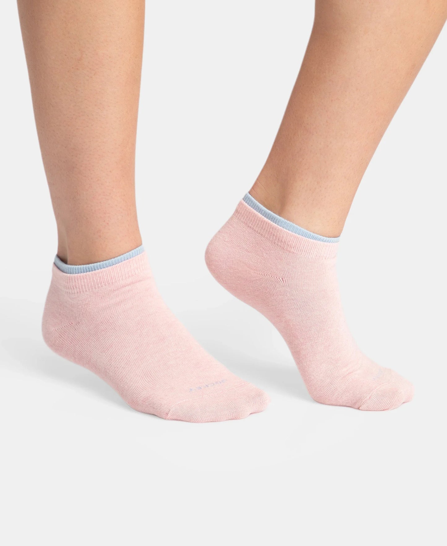 Compact Cotton Stretch Solid Low Show Socks with Stay Fresh Treatment - Pink Sorbet & Niagara Mist (Pack of 2)