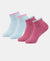 Compact Cotton Stretch Solid Low Show Socks with Stay Fresh Treatment - Sky Melange & Aurora Pink (Pack of 2)
