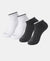Compact Cotton Stretch Solid Low Show Socks with Stay Fresh Treatment - White & Charcoal Melange (Pack of 2)