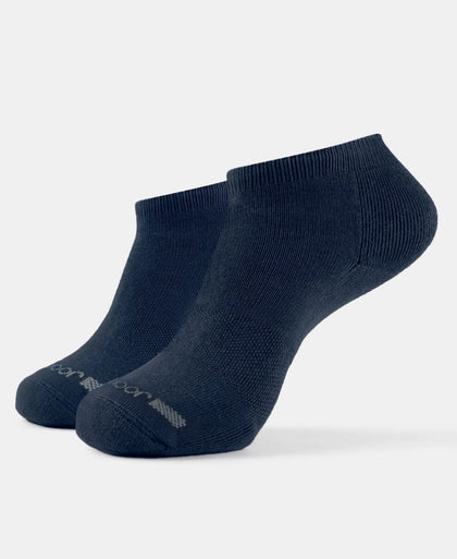 Compact Cotton Elastane Stretch Low Show Socks with StayFresh Treatment - Navy (Pack of 2)