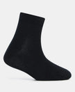 Kid's Compact Cotton Stretch Solid Ankle Length Socks With StayFresh Treatment - Black