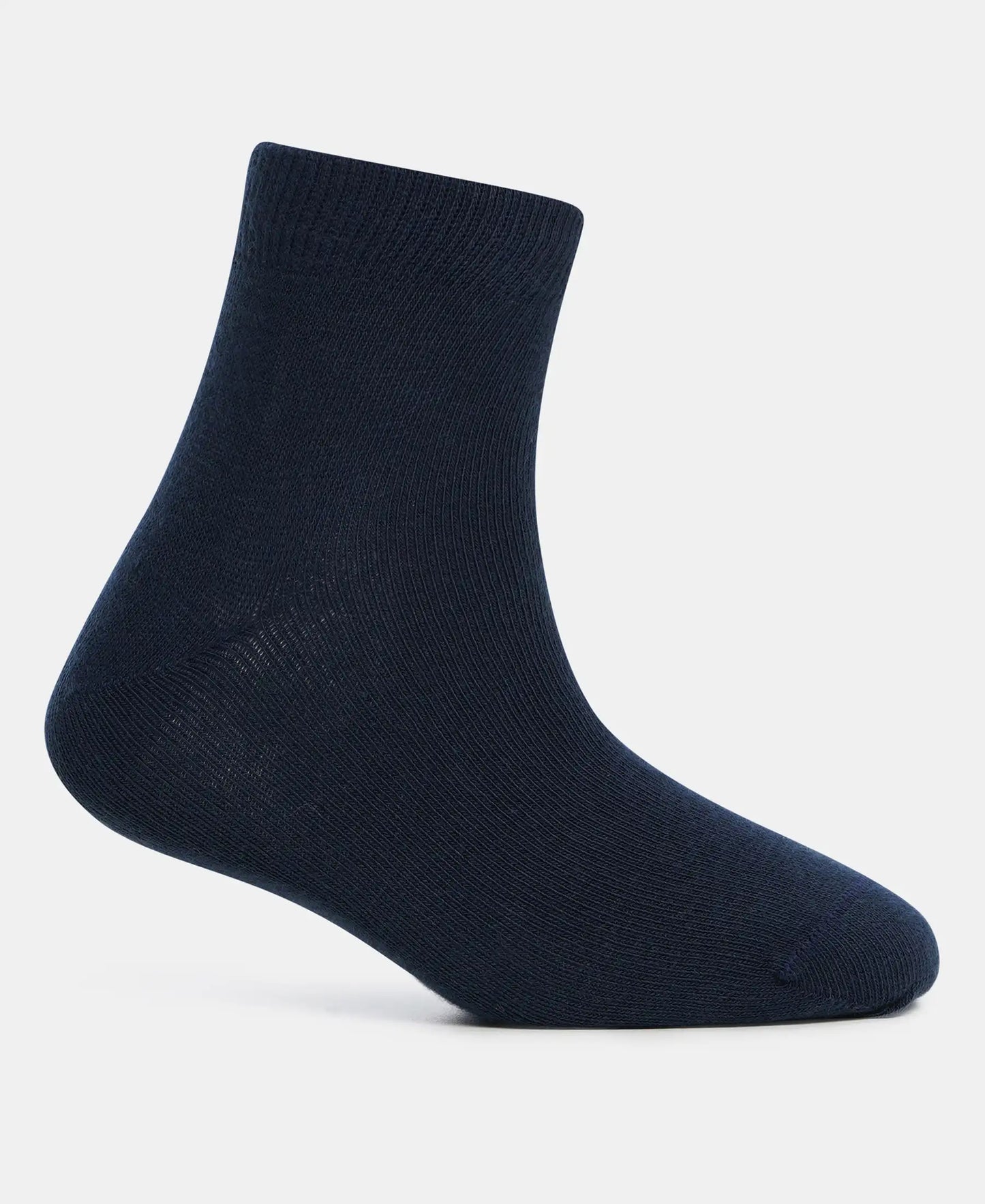 Kid's Compact Cotton Stretch Solid Ankle Length Socks With StayFresh Treatment - Navy