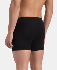 Super Combed Cotton Rib Solid Boxer Brief with Ultrasoft and Durable Waistband - Black/Charcoal Melange/Grey Melange (Pack of 3)
