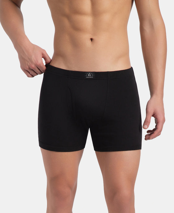 Super Combed Cotton Rib Solid Boxer Brief with Ultrasoft and Durable Waistband - Black, Dark Khaki & Brown (Pack of 3)
