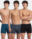 Super Combed Cotton Rib Solid Boxer Brief with Ultrasoft and Durable Waistband - Black/Seaport Teal/Deep Slate (Pack of 3)