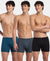 Super Combed Cotton Rib Solid Boxer Brief with Ultrasoft and Durable Waistband - Black/Seaport Teal/Deep Slate (Pack of 3)