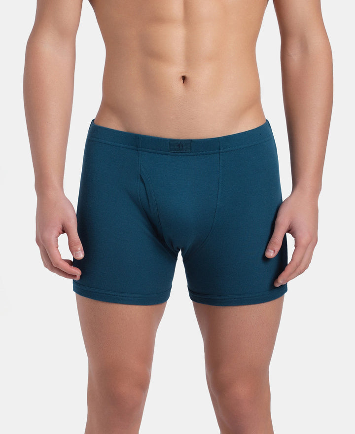 Super Combed Cotton Rib Solid Boxer Brief with Ultrasoft and Durable Waistband - Black/Seaport Teal/Deep Slate (Pack of 3)