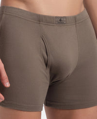 Super Combed Cotton Rib Solid Boxer Brief with Ultrasoft and Durable Waistband - Dark Khaki
