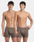 Super Combed Cotton Rib Solid Boxer Brief with Ultrasoft and Durable Waistband - Dark Khaki (Pack of 2)