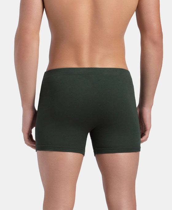 Super Combed Cotton Rib Solid Boxer Brief with Ultrasoft and Durable Waistband - Deep Forest