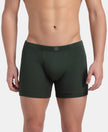 Super Combed Cotton Rib Solid Boxer Brief with Ultrasoft and Durable Waistband - Deep Forest