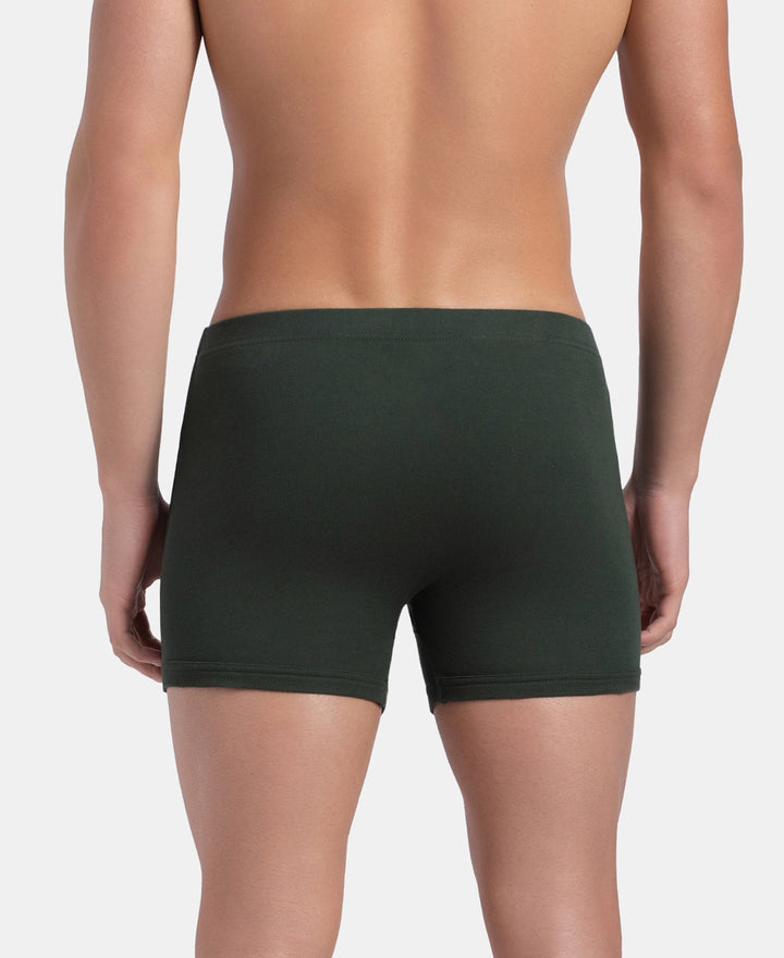 Super Combed Cotton Rib Solid Boxer Brief with Ultrasoft and Durable Waistband - Deep Forest (Pack of 2)