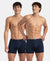 Super Combed Cotton Rib Solid Boxer Brief with Ultrasoft and Durable Waistband - Deep Navy (Pack of 2)