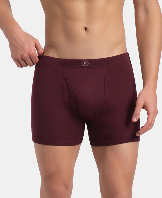 Super Combed Cotton Rib Solid Boxer Brief with Ultrasoft and Durable Waistband - Grey Melange, Port Royale & Dark Denim (Pack of 3)