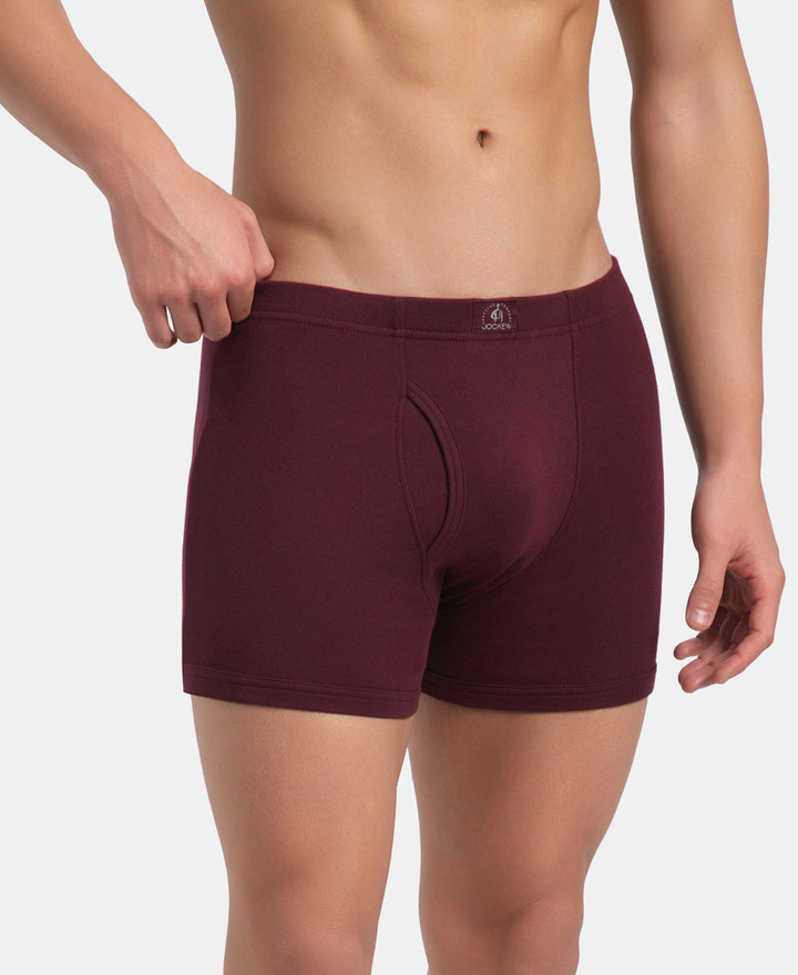 Super Combed Cotton Rib Solid Boxer Brief with Ultrasoft and Durable Waistband - Grey Melange, Port Royale & Dark Denim (Pack of 3)