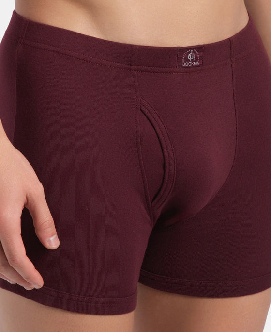 Super Combed Cotton Rib Solid Boxer Brief with Ultrasoft and Durable Waistband - Grey Melange, Port Royale & Dark Denim (Pack of 3)