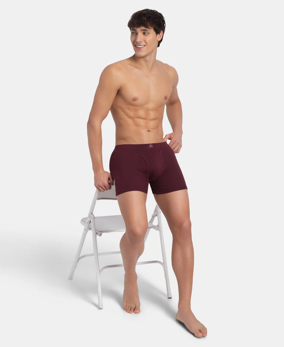 Super Combed Cotton Rib Solid Boxer Brief with Ultrasoft and Durable Waistband - Port Royale
