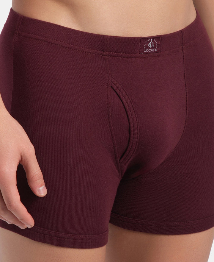 Super Combed Cotton Rib Solid Boxer Brief with Ultrasoft and Durable Waistband - Port Royale