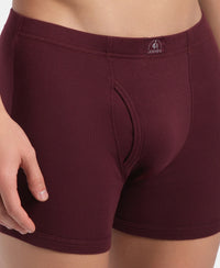 Super Combed Cotton Rib Solid Boxer Brief with Ultrasoft and Durable Waistband - Port Royale (Pack of 2)