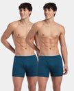 Super Combed Cotton Rib Solid Boxer Brief with Ultrasoft and Durable Waistband - Seaport Teal (Pack of 2)