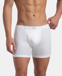 Super Combed Cotton Rib Solid Boxer Brief with Ultrasoft and Durable Waistband - White (Pack of 2)