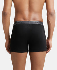 Super Combed Cotton Rib Solid Boxer Brief with Ultrasoft and Durable Waistband - Black/Charcoal Melange/Grey Melange (Pack of 3)