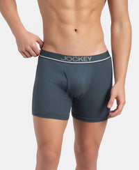 Super Combed Cotton Rib Solid Boxer Brief with Ultrasoft and Durable Waistband - Black, Deep Forest & Deep Slate (Pack of 3)