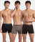 Super Combed Cotton Rib Solid Boxer Brief with Ultrasoft and Durable Waistband - Black, Dark Khaki & Brown (Pack of 3)