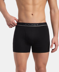 Super Combed Cotton Rib Solid Boxer Brief with Ultrasoft and Durable Waistband - Black/Navy/Charcoal Melange (Pack of 3)