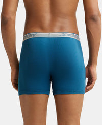 Super Combed Cotton Rib Solid Boxer Brief with Ultrasoft and Durable Waistband - Black/Seaport Teal/Deep Slate (Pack of 3)