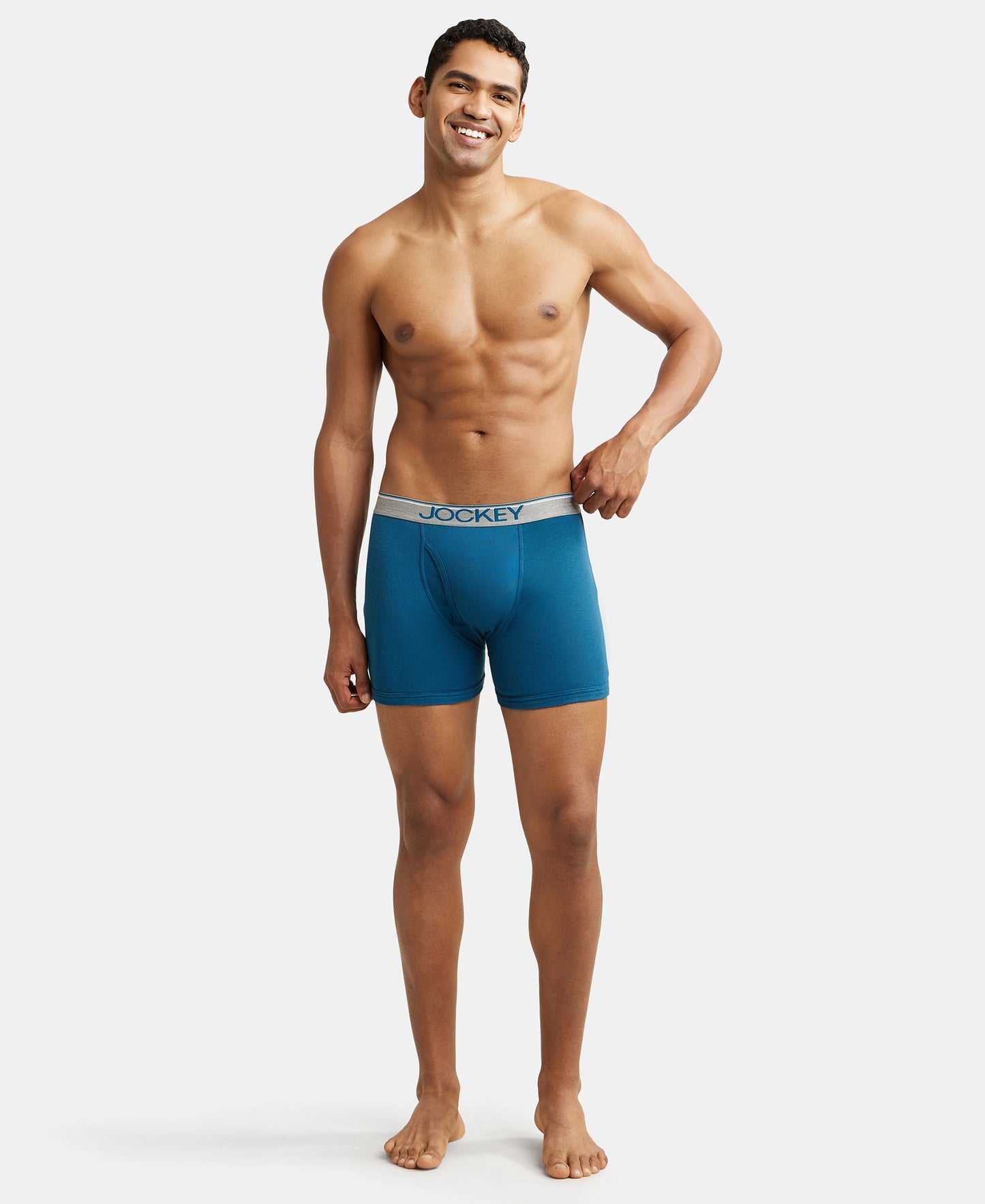 Super Combed Cotton Rib Solid Boxer Brief with Ultrasoft and Durable Waistband - Black/Seaport Teal/Deep Slate (Pack of 3)