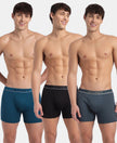 Super Combed Cotton Rib Solid Boxer Brief with Ultrasoft and Durable Waistband - Black/Seaport Teal/Deep Slate (Pack of 3)