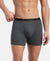 Super Combed Cotton Rib Solid Boxer Brief with Ultrasoft and Durable Waistband - Charcoal Melange