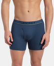 Super Combed Cotton Rib Solid Boxer Brief with Ultrasoft and Durable Waistband - Dark Denim