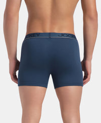 Super Combed Cotton Rib Solid Boxer Brief with Ultrasoft and Durable Waistband - Dark Denim