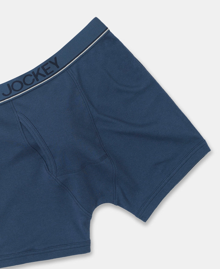 Super Combed Cotton Rib Solid Boxer Brief with Ultrasoft and Durable Waistband - Dark Denim
