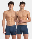 Super Combed Cotton Rib Solid Boxer Brief with Ultrasoft and Durable Waistband - Dark Denim (Pack of 2)
