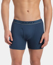 Super Combed Cotton Rib Solid Boxer Brief with Ultrasoft and Durable Waistband - Dark Denim