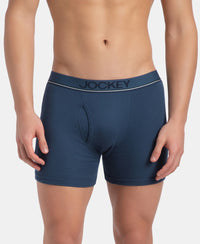 Super Combed Cotton Rib Solid Boxer Brief with Ultrasoft and Durable Waistband - Dark Denim