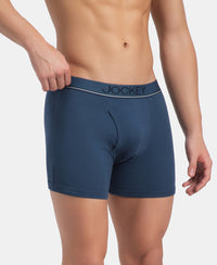 Super Combed Cotton Rib Solid Boxer Brief with Ultrasoft and Durable Waistband - Dark Denim