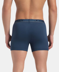 Super Combed Cotton Rib Solid Boxer Brief with Ultrasoft and Durable Waistband - Dark Denim