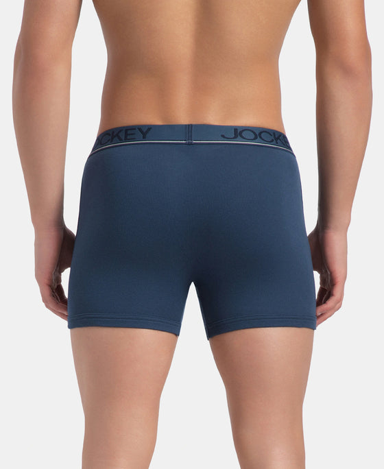 Super Combed Cotton Rib Solid Boxer Brief with Ultrasoft and Durable Waistband - Dark Denim