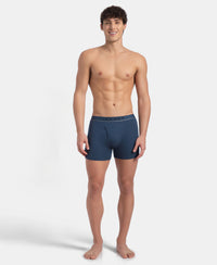 Super Combed Cotton Rib Solid Boxer Brief with Ultrasoft and Durable Waistband - Dark Denim