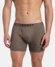 Super Combed Cotton Rib Solid Boxer Brief with Ultrasoft and Durable Waistband - Dark Khaki