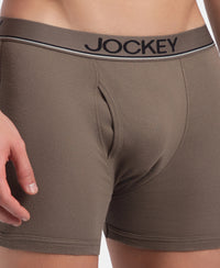 Super Combed Cotton Rib Solid Boxer Brief with Ultrasoft and Durable Waistband - Dark Khaki