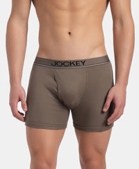 Super Combed Cotton Rib Solid Boxer Brief with Ultrasoft and Durable Waistband - Dark Khaki