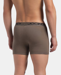 Super Combed Cotton Rib Solid Boxer Brief with Ultrasoft and Durable Waistband - Dark Khaki