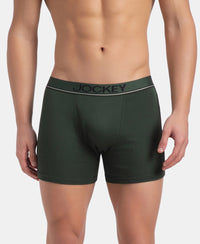 Super Combed Cotton Rib Solid Boxer Brief with Ultrasoft and Durable Waistband - Deep Forest